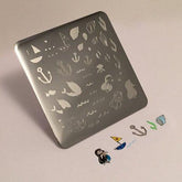 Mermaid Doodle 1 (CjS-24) - CJS Small Stamping Plate